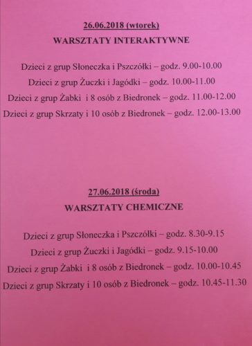 WARSZTATY INTERAKTYWNE I CHEMICZNE