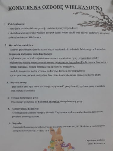 KONKURS NA OZDOBĘ WIELKANOCNĄ