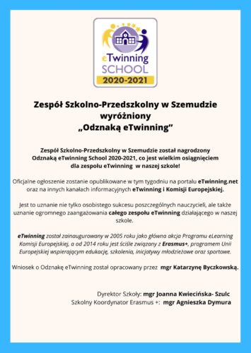 Odznaka eTwinning - BRAWO MY